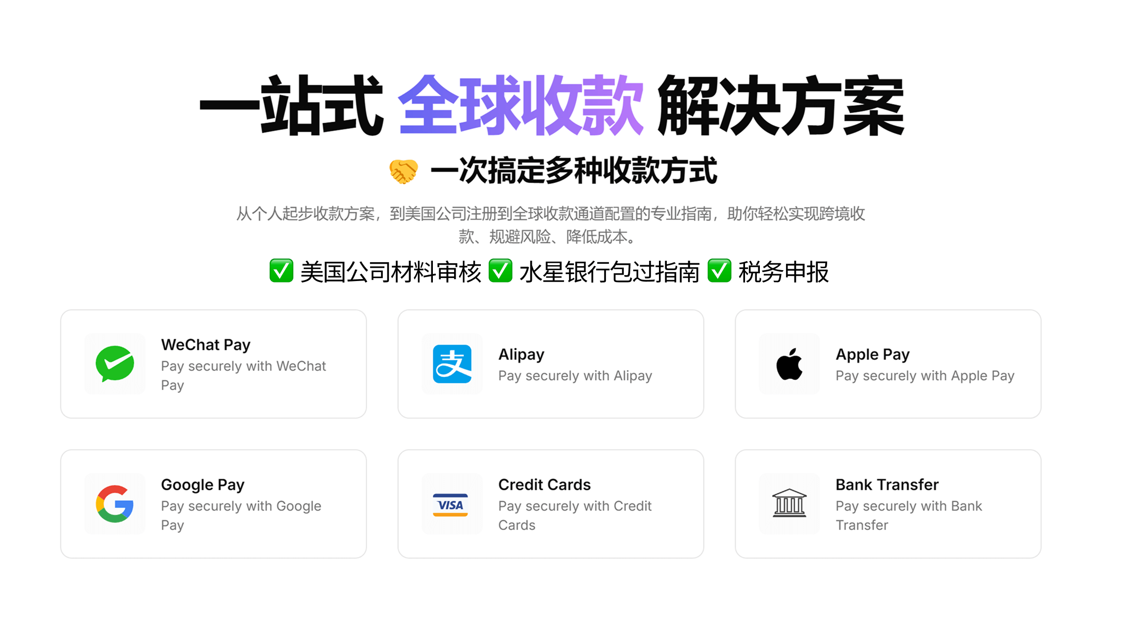 全球收款手册- 几个小时拥有你的美国公司并开始收款，出海赚美元，独立开发，副业，跨境必备